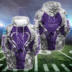 Personalized NCAA Northwestern Wildcats Hoodie Leggings Casual Chic Duo Set 1