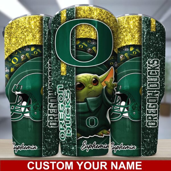 Personalized NCAA Oregon Ducks Skinny Tumbler Streamlined Glory Sips