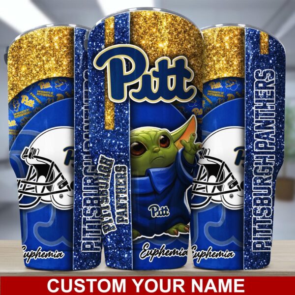 Personalized NCAA Pittsburgh Panthers Skinny Tumbler Game Day Cheer Vibes