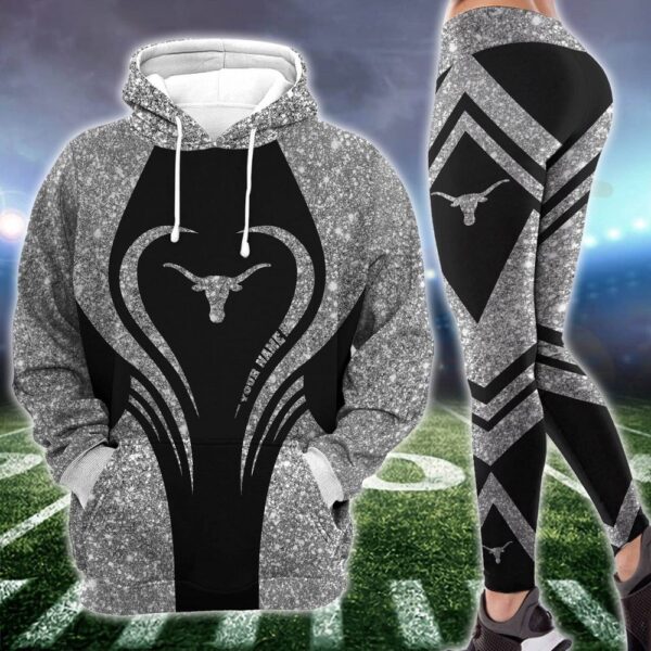 Personalized NCAA Texas Longhorns Hoodie Leggings Elegance In Motion