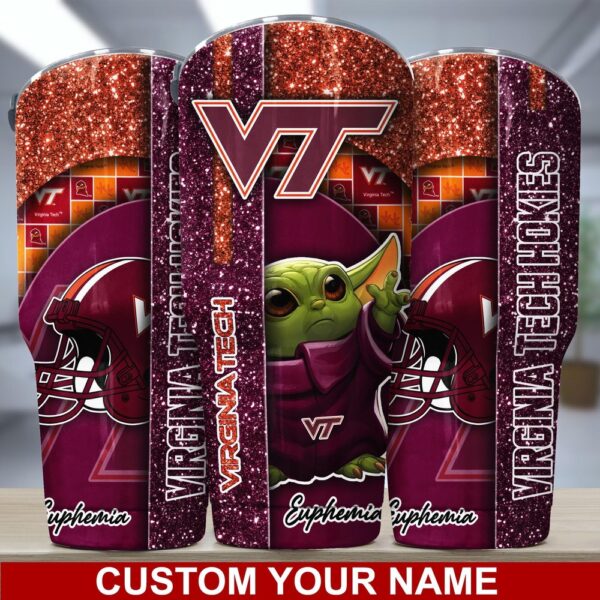 Personalized NCAA Virginia Tech Hokies Skinny Tumbler Campus Pride On Ice