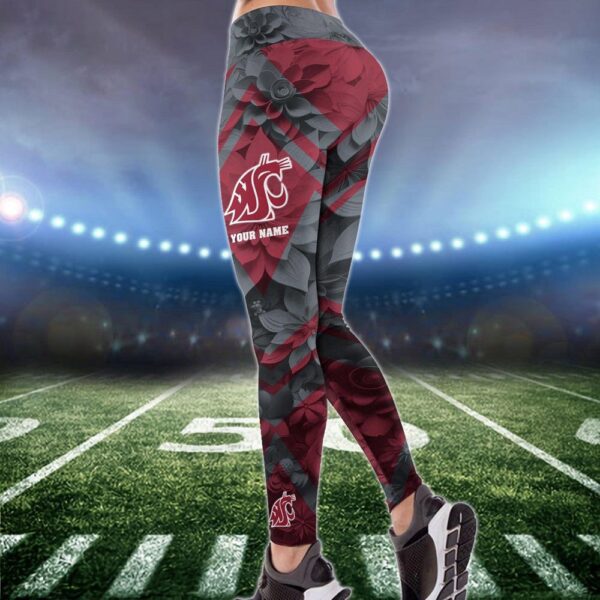 Personalized NCAA Washington State Cougars Hoodie Leggings Casual Chic Duo Set