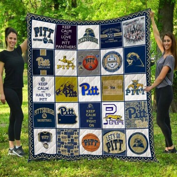 Pittsburgh Panthers Quilt Blanket Keep Calm And Fight On