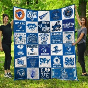 Seton Hall Pirates Quilt Blanket Chic Campus Snuggle 1