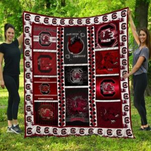 South Carolina Gamecocks Quilt Blanket Ethereal Campus Serenity 1