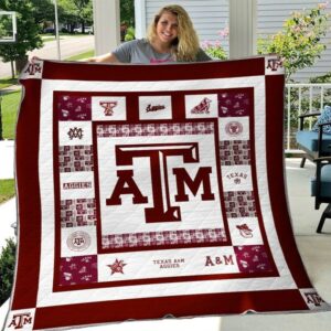 Texas AM Aggies Quilt Blanket Game Time Elegance Cover 1