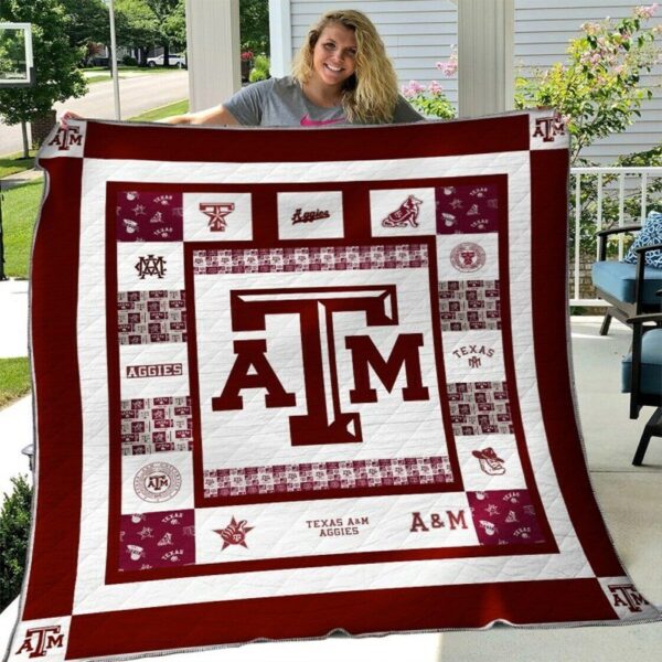 Texas A&M Aggies Quilt Blanket Game Time Elegance Cover