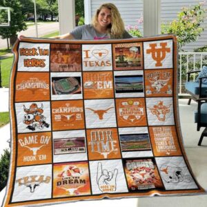 Texas Longhorns Quilt Blanket Varsity…