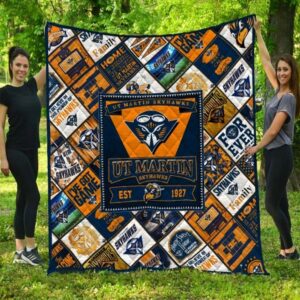 Ut Martin Skyhawks Quilt Blanket Game Time Elegance Cover 1