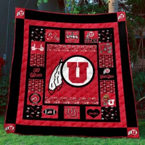 Utah Utes Quilt Blanket Game Time Elegance Cover 1