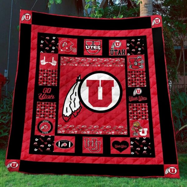 Utah Utes Quilt Blanket Game Time Elegance Cover