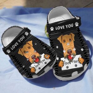 Valentine Crocs Clog Shoes, Airedale…