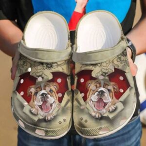 Valentine Crocs Clog Shoes, Bulldog…