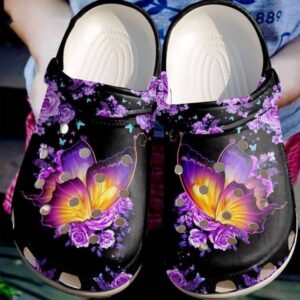 Valentine Crocs Clog Shoes, Butterfly…