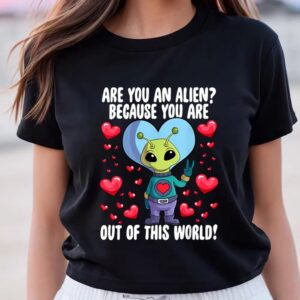 Valentines Womens Shirts Are You An Alien Valentines Day Cute Alien Lover Space T Shirt 3