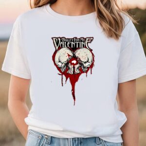 Valentines Womens Shirts Bullet My Valentine Skull And Red Blood T shirt 1