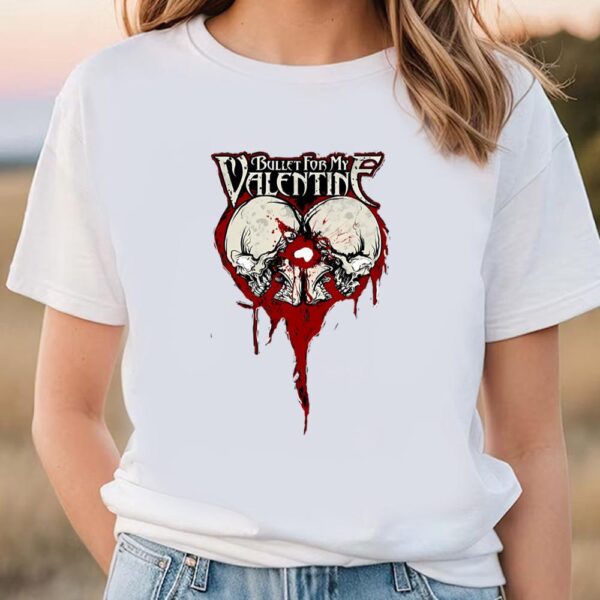 Valentines Womens Shirts, Bullet My Valentine Skull And Red Blood T-shirt