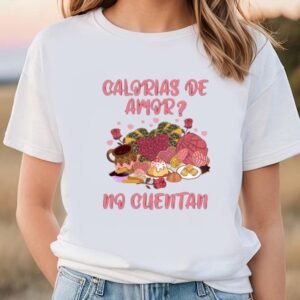 Valentines Womens Shirts Calorias de Amor No Cuentan Mexican Funny Concha Valentines Day Shirt 3