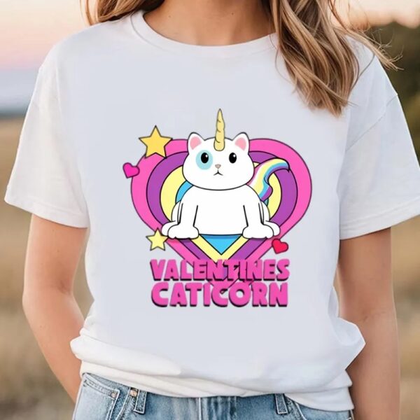 Valentines Womens Shirts, Caticorn Valentine T-Shirt