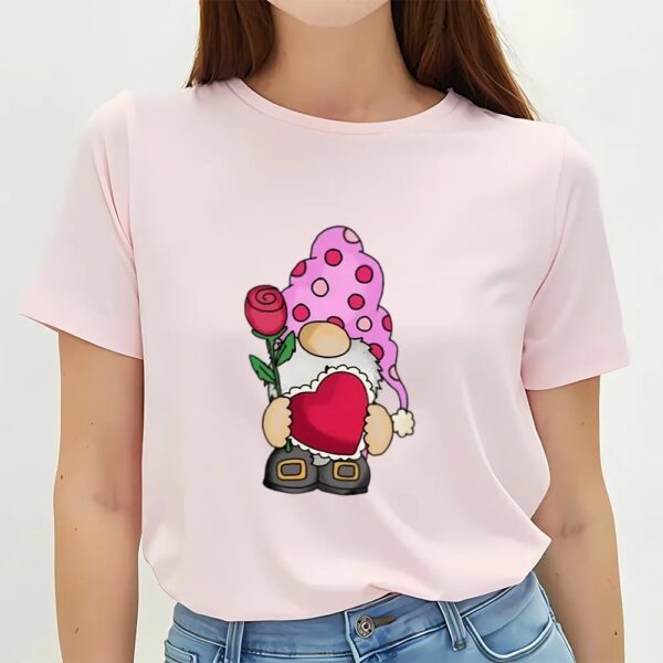 Valentines Womens Shirts, Cute Love Heart Gnome Valentine T-Shirt