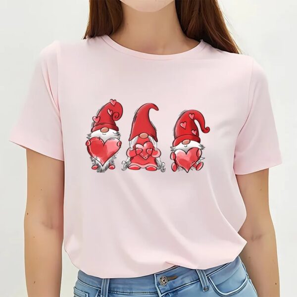 Valentines Womens Shirts, Cute Love Heart Valentine Gnomes T-Shirt