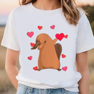 Valentines Womens Shirts Cute Platypus Dabbing Platypus Valentines Day T Shirt 3