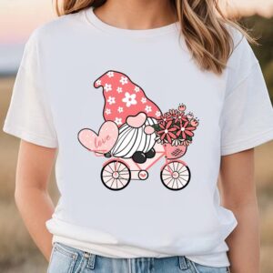 Valentines Womens Shirts Cute Sweet Pink Gnome Valentine T Shirt 1