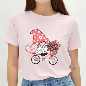 Valentines Womens Shirts Cute Sweet Pink Gnome Valentine T Shirt 3