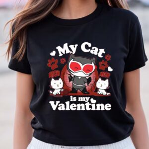 Valentines Womens Shirts DC Comics Batman Catwoman My Cat is Valentine T Shirt 2