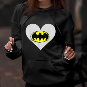 Valentines Womens Shirts DC Comics Valentines Day Batman Heart Logo T Shirt 1