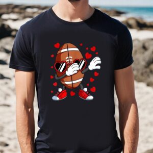 Valentines Womens Shirts Dabbing Football Heart Glasses Valentines Day On T shirt 1