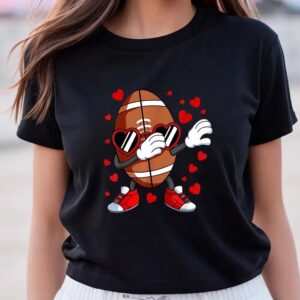 Valentines Womens Shirts Dabbing Football Heart Glasses Valentines Day On T shirt 3