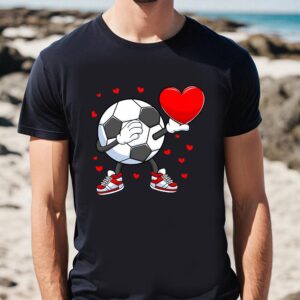 Valentines Womens Shirts Dabbing Soccer Heart Valentines Day Football Player Gift T Shirt 1