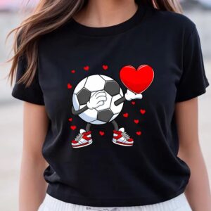 Valentines Womens Shirts Dabbing Soccer Heart Valentines Day Football Player Gift T Shirt 3