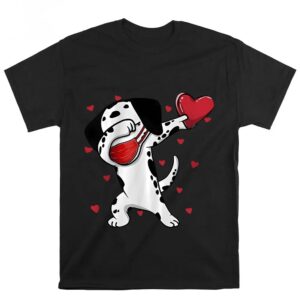 Valentines Womens Shirts Dalmatian Face Mask Dab Dance Valentine Dog T Shirts 3