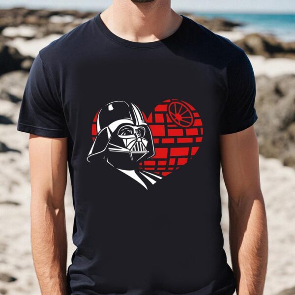 Valentines Womens Shirts, Darth Vader Death Star Heart Valentine Shirt