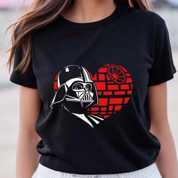 Valentines Womens Shirts, Darth Vader Death Star Heart Valentine Shirt