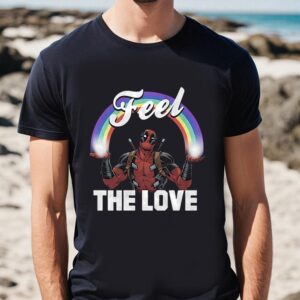 Valentines Womens Shirts Deadpool Feel The Love Marvel Comics T Shirt 1