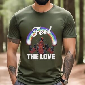 Valentines Womens Shirts Deadpool Feel The Love Marvel Comics T Shirt 3