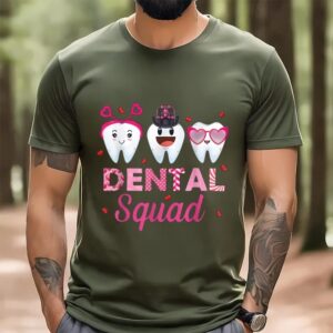 Valentines Womens Shirts Dental Squad Cute Tooth Funny Valentines Day Dentist Gifts Shirt 3