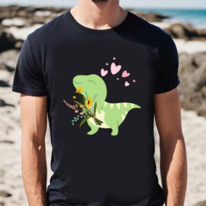 Valentines Womens Shirts, Dino Flower…