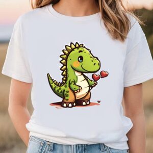 Valentines Womens Shirts Dino In Love Valentine T Shirt 1