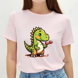 Valentines Womens Shirts Dino In Love Valentine T Shirt 3