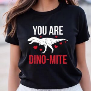 Valentines Womens Shirts Dino Mite Dinosaur Valentine Day Shirt 3