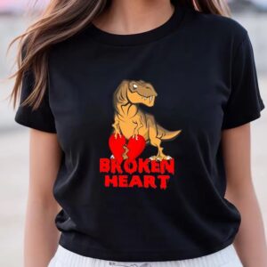 Valentines Womens Shirts Dinosaur Broken Heart Valentine Day T Shirt 3