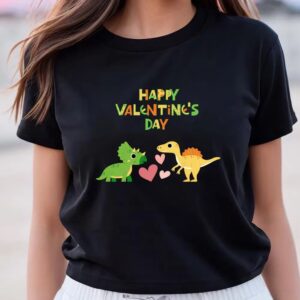 Valentines Womens Shirts Dinosaur Happy Valentines Day T Shirt 3