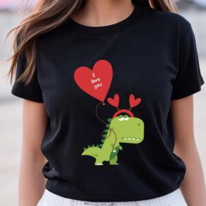 Valentines Womens Shirts Dinosaur Valentines Day T Shirt 3