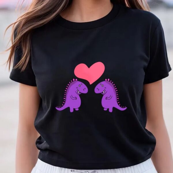 Valentines Womens Shirts, Dinosaurs Love Valentine T-shirt