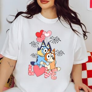 Valentines Womens Shirts Disney Bluey Valentines Day Shirt Happy Valentines Gift for Lover 2