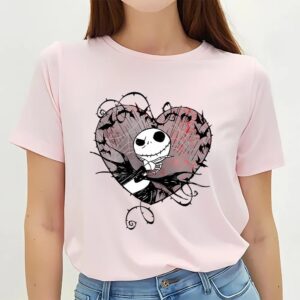 Valentines Womens Shirts Disney Nightmare Before Christmas Valentines Jack Bat Heart T Shirt 3